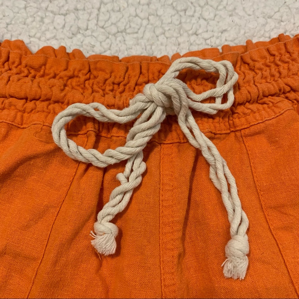 ROXY Orange Linen Blend Oceanside Beach Shorts Large ARJNS03007 NLE0 - Picture 7 of 14